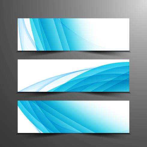Abstract wavy modern banners set vector