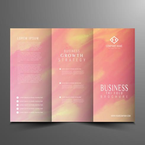 Abstract watercolor trifold business brochure template vector