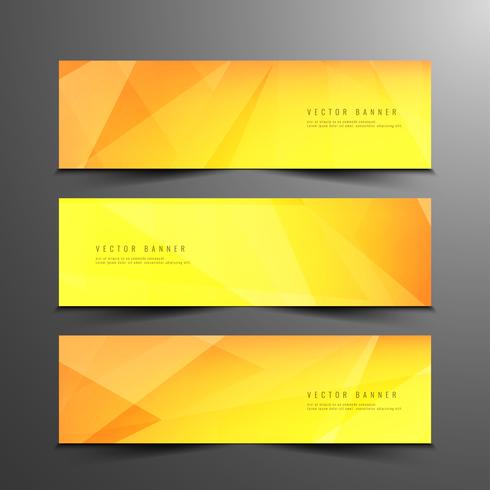 Abstract colorful elegant geometric banners set vector