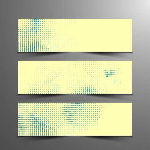 Abstract halftone modern banners set vector