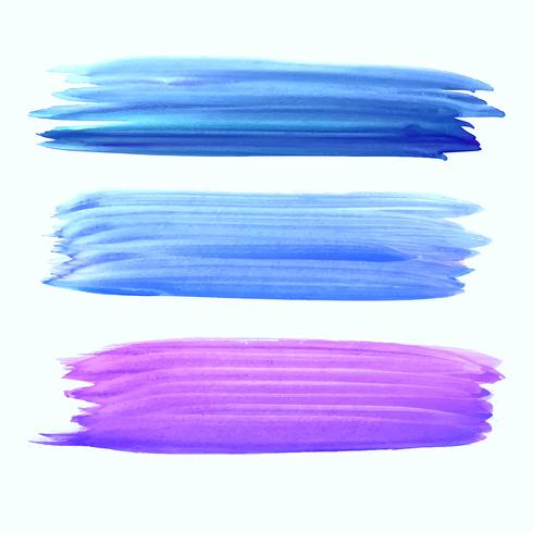 Hand draw colroful watercolor strokes set design vector