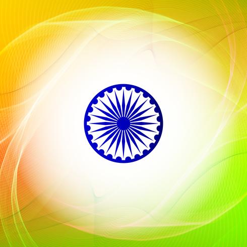 Abstract wavy Indian flag theme design background vector