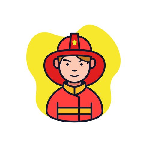 Bombero avatar vector