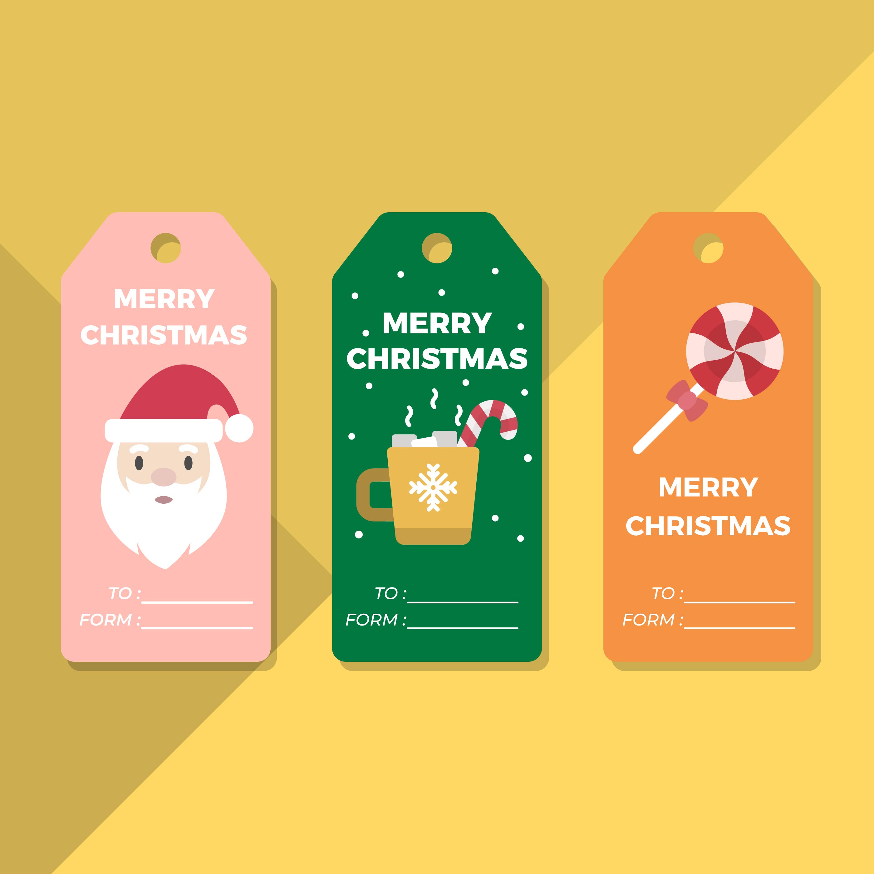 Download Flat Holiday Gift Tags Vector Template - Download Free ...