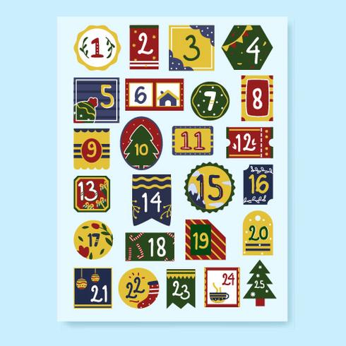 Advent Calendar Template vector