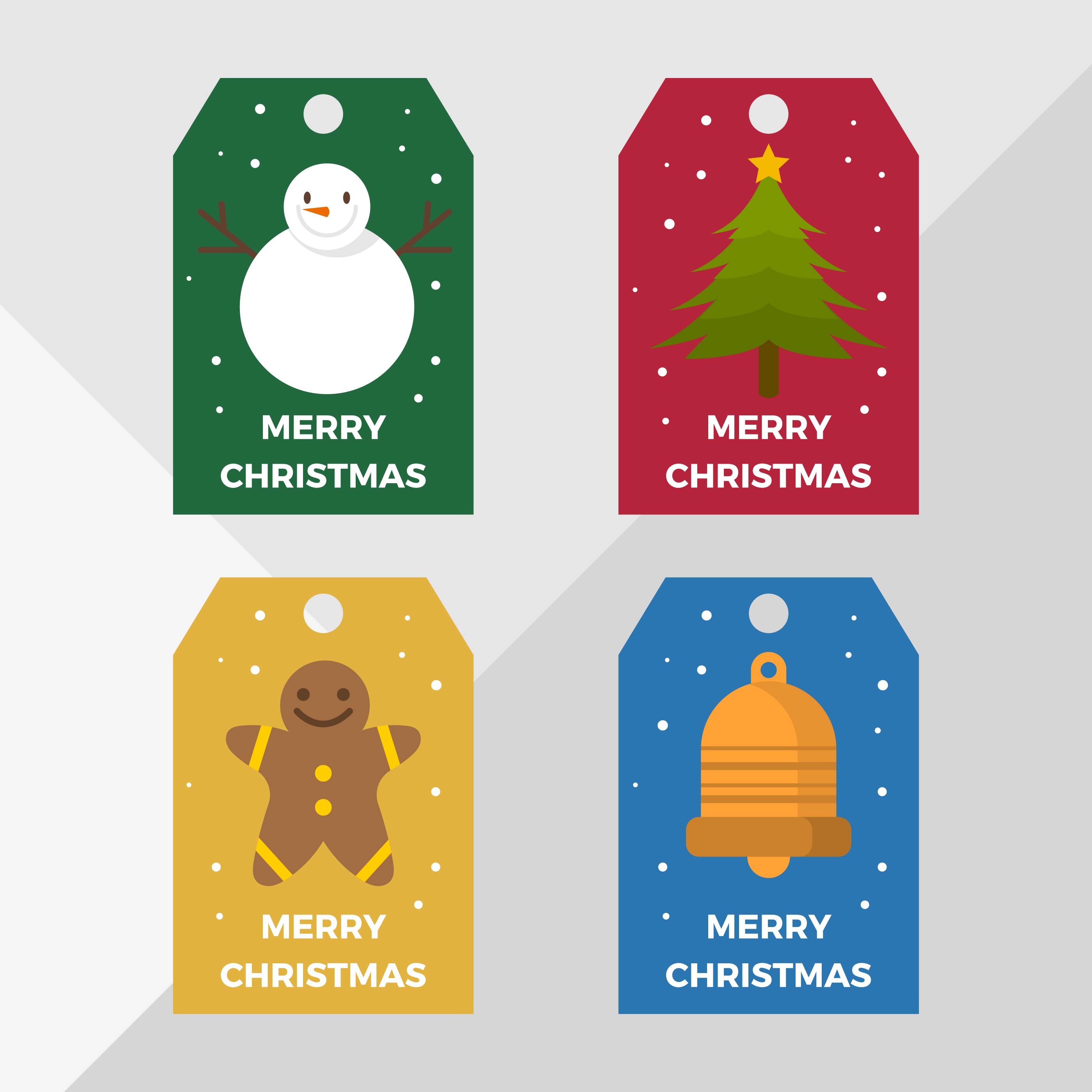 Download Flat Christmas Holiday Gift Tags Vector Template ...