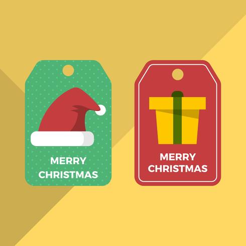 Flat Christmas Holiday Gift Tags Vector Template