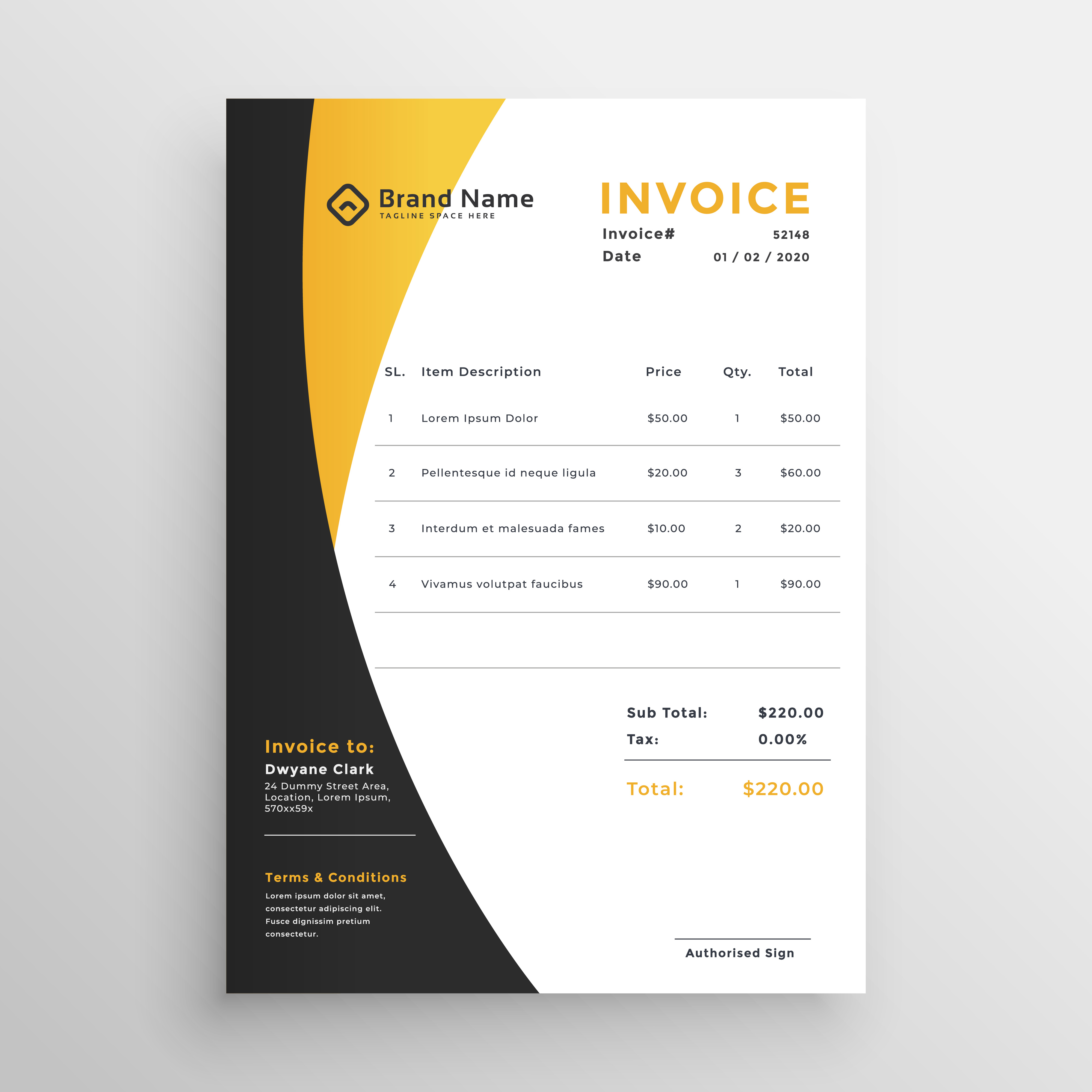 Invoice Template For Designers