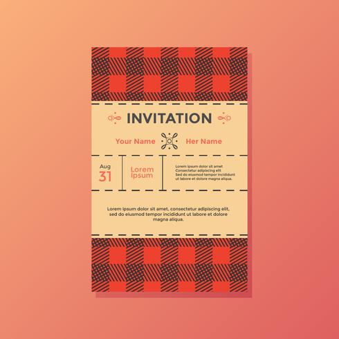 Buffalo Plaid Invitation Vector