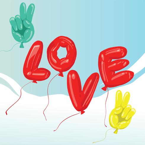 Peace and Love Balloon Vector Design