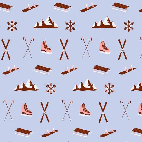 Winter Sports Objects Pattern