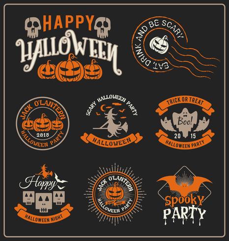 Halloween badge and label sticker collection vector