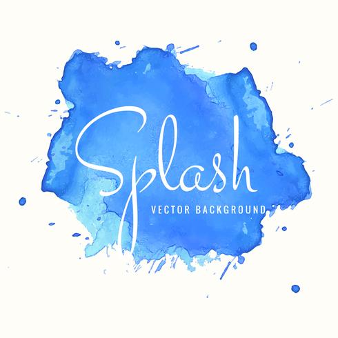 Blue watercolor splash design background vector