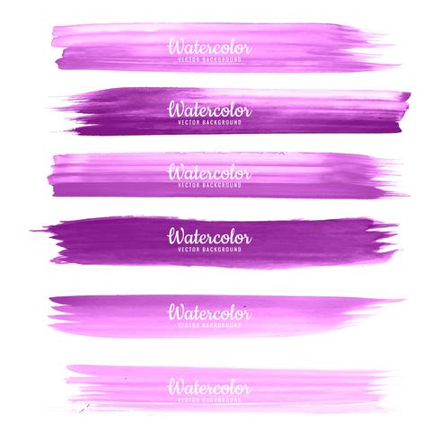 Abstract hand draw watercolor strokes set vector