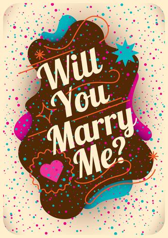 Engagement proposal card vector