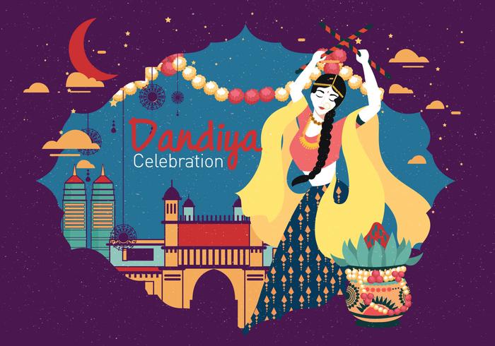 Dandiya y Garba Posters Vol 3 Vector