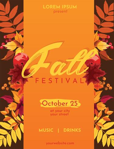 Fall Fest Flyer Vector Design