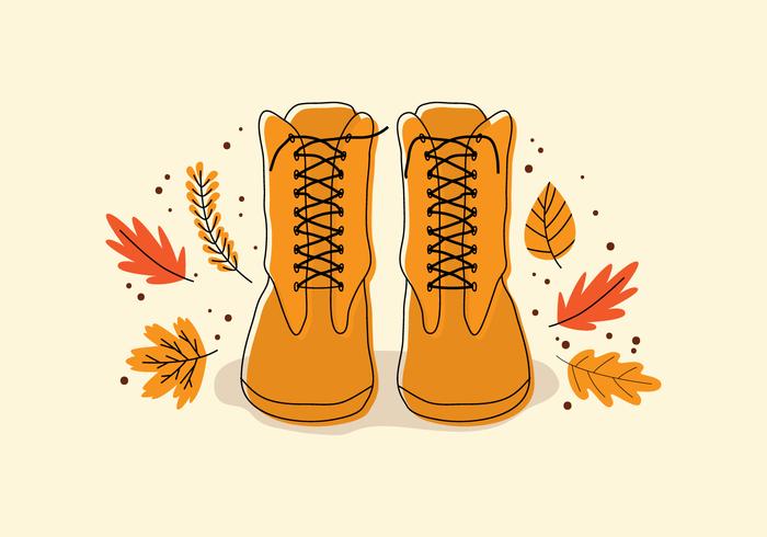 A Boots In Fall vector