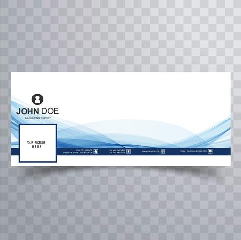 Abstract blue wave facebook template cover vector