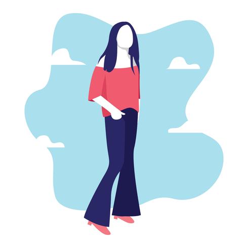 Bell bottoms woman illustration vector