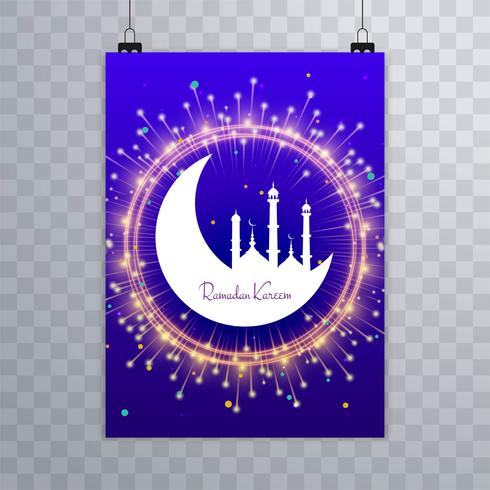 Vector brillante brillante de la plantilla del folleto de Eid Mubarak