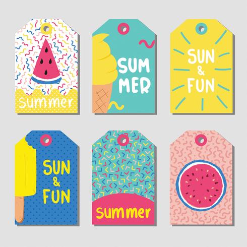 Summer Gift Tags Vector Pack