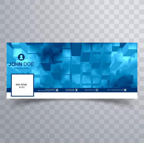 Plantilla de banner azul Resumen línea de tiempo facebook vector