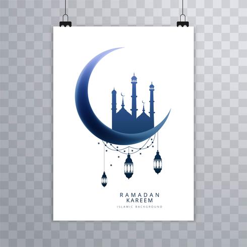 Elegante diseño de folleto de Ramadan Kareem vector