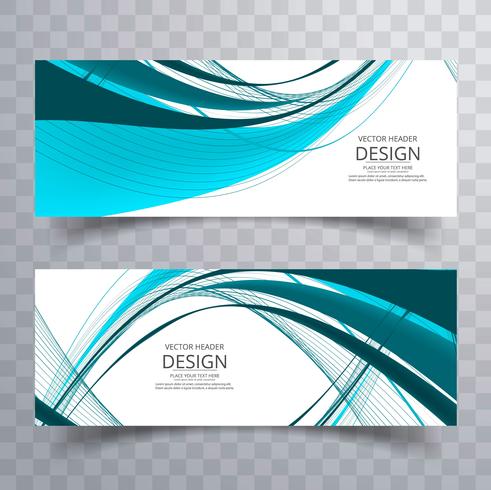 Modern wavy banners set vector