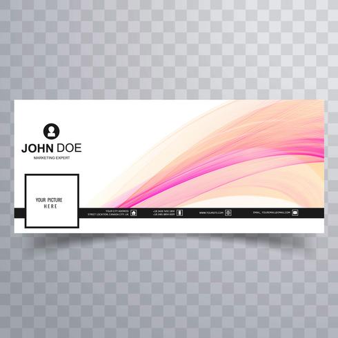 Abstract wavy facebook timeline cover design vector