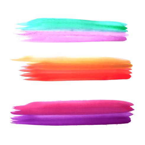 Abstract colorful watercolor stroke set vector design