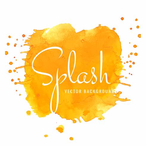 Abstract yellow watercolor splash background vector