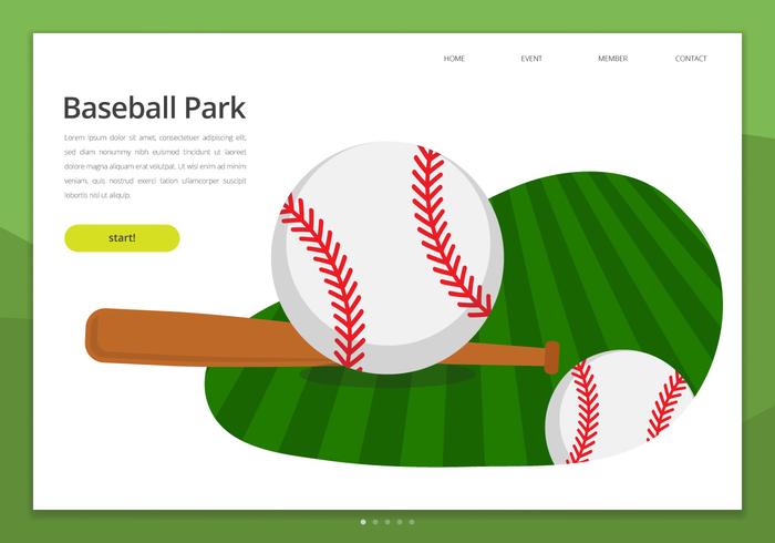 Baseball Park UI Web Kit Landing Page. Baseball Park.