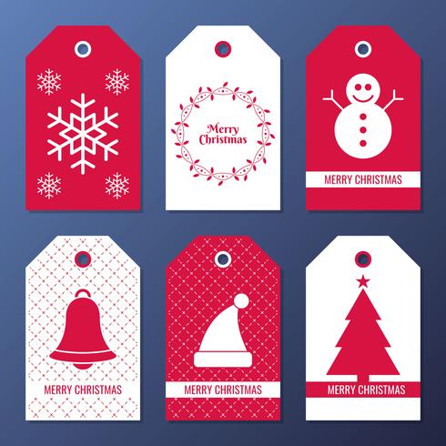 Christmas And New Year Gift Tags Set vector