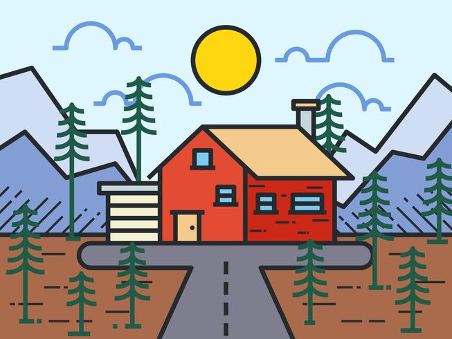Modern Cabin In The Woods vector