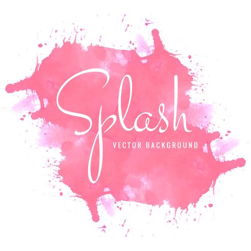 Beautiful pink watercolor splash background vector