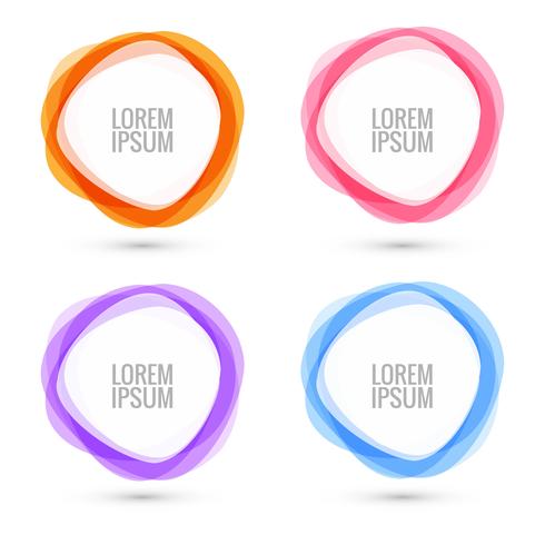 Abstract circular colorful circle set design vector