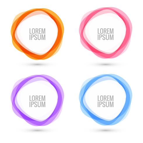 Abstract circular colorful circle set design vector