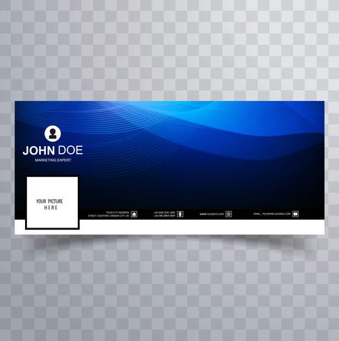 Modern blue wave facebook timeline banner vector