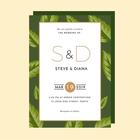 Invitation Template Leaf Vector