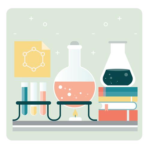 Accesorios de escuela química de vector