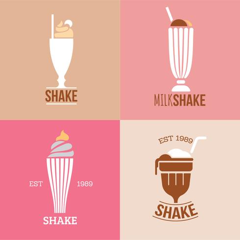 Hermosa colección de Diner Milkshakes Logo vector