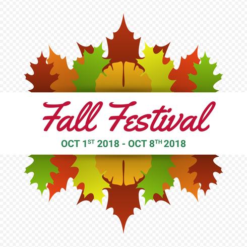 Fall Festival Modern Minimalist Vector Poster Template