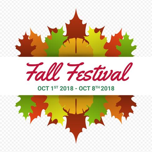 Fall Festival Modern Minimalist Vector Poster Template