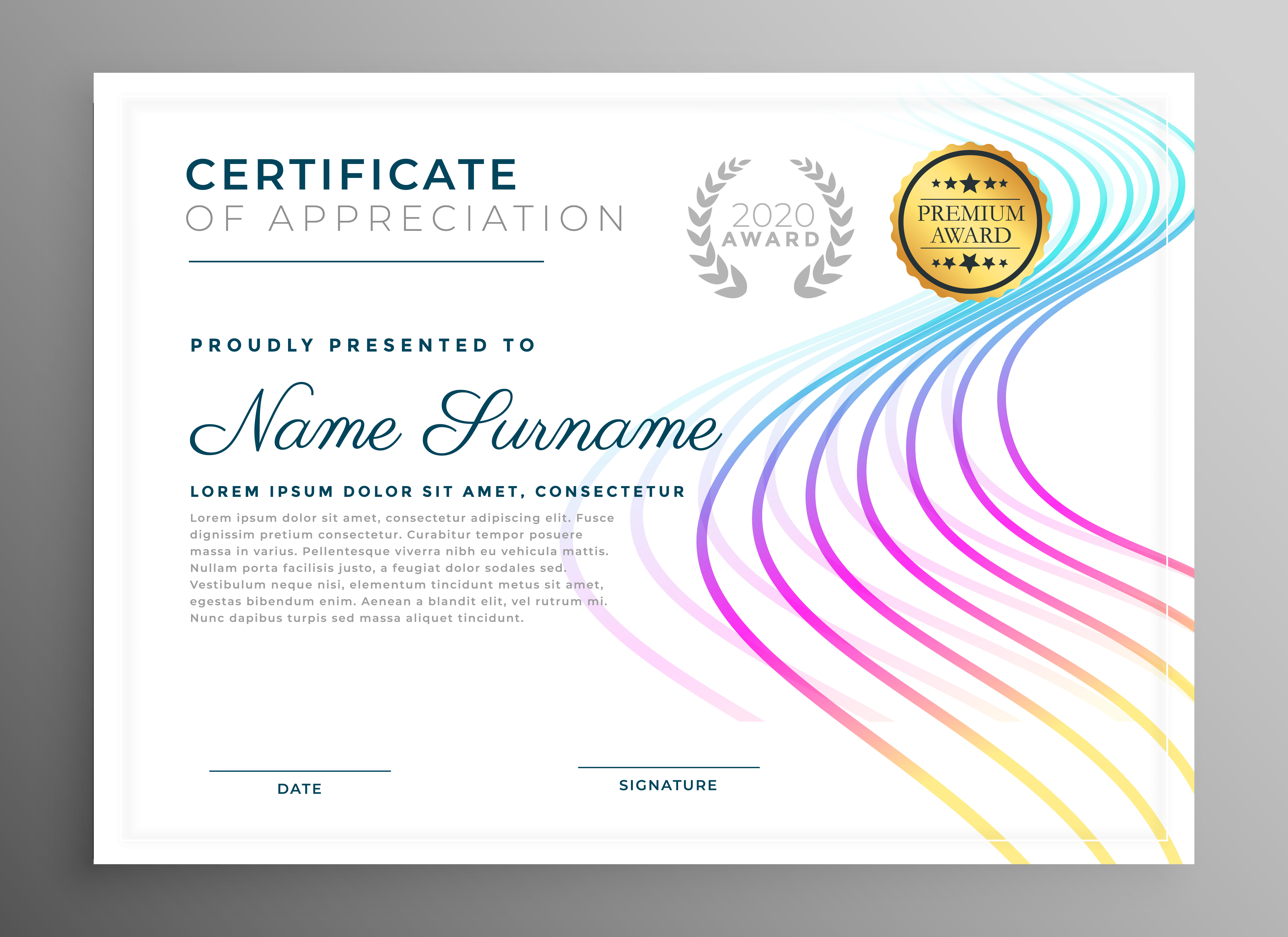 abstract creative certificate template design Download Free Vector