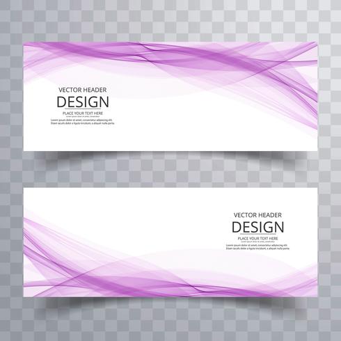 Beautiful business wave banners set vector