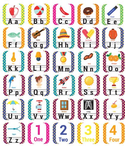 School Theme Alpahabets Vector Pack