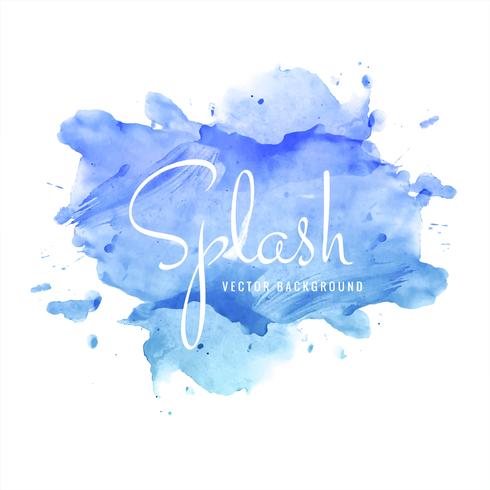 Beautiful blue colorful watercolor splash design vector