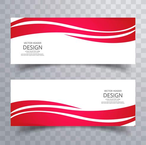 Beautiful creative wave banners set vector