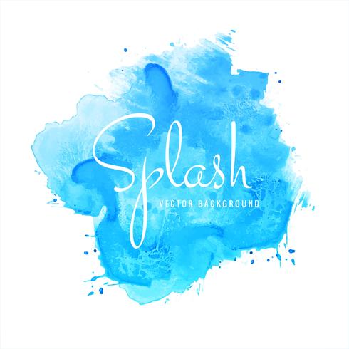 Mano hermosa pintura acuarela azul splash sobre fondo blanco vector